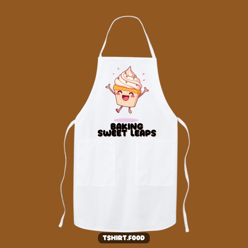 Funny Leaping Cupcake Apron - Bake Joyfully, Great Funny Gift