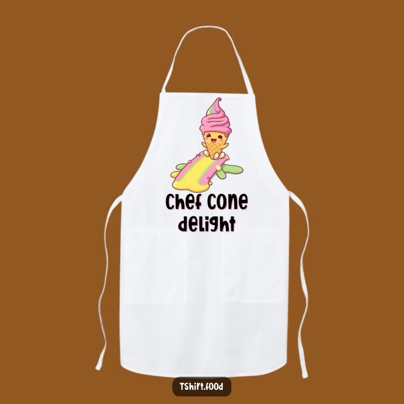 Funny Melting Ice Cream Chef Apron - Sweet Rainbow Cooking Gift