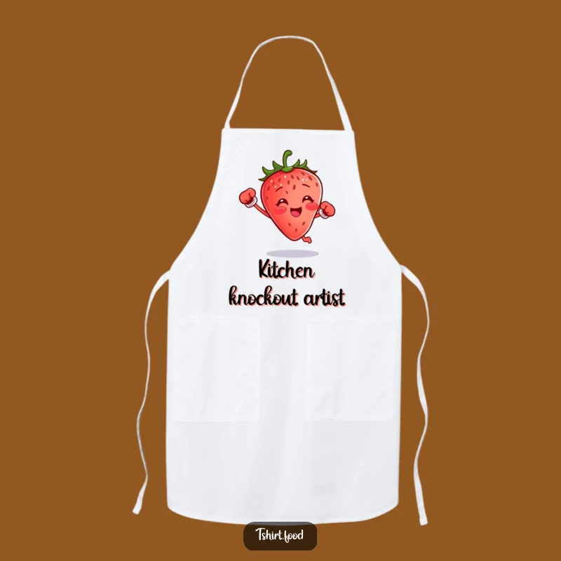 Funny Boxing Strawberry Apron: Jumping Fighter Kitchen Wear, Gift