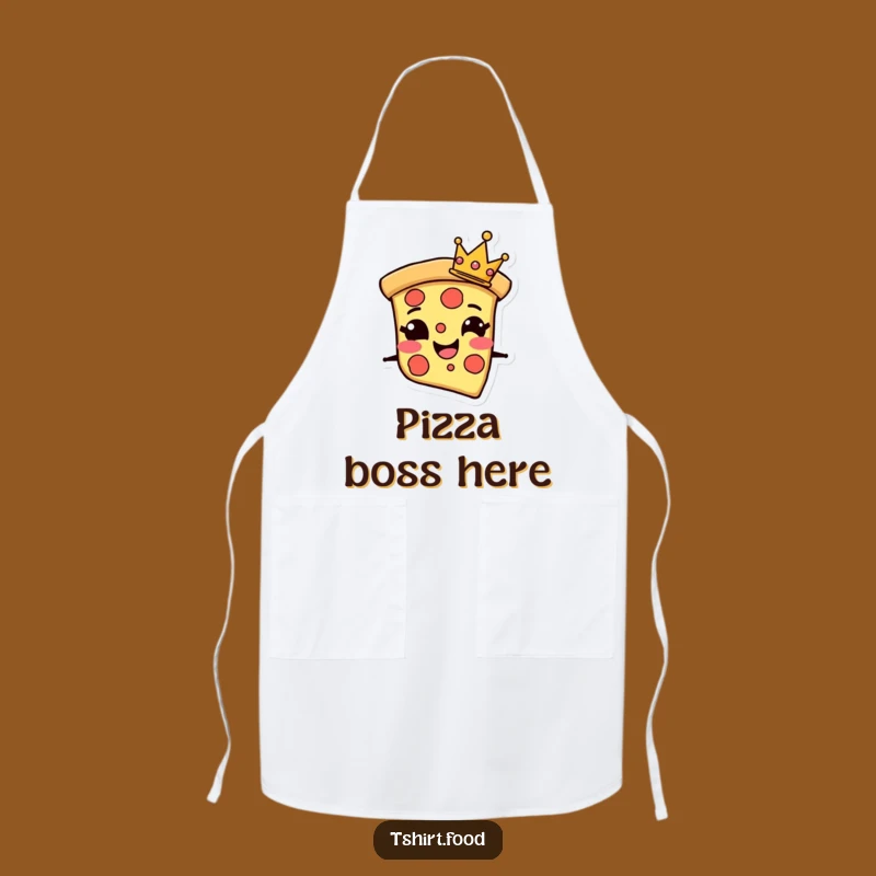Funny Pizza Apron: Crown Slice Fun - Kitchen Royalty Delight!