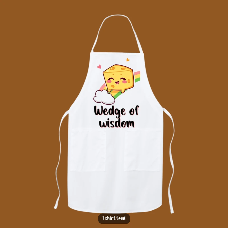 Funny Winking Cheese Wedge Rainbow Apron, Cook and Laugh in Style