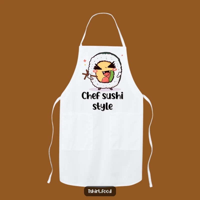 Funny Winking Sushi Chef Apron - Juggling & Playful Foodie Gift