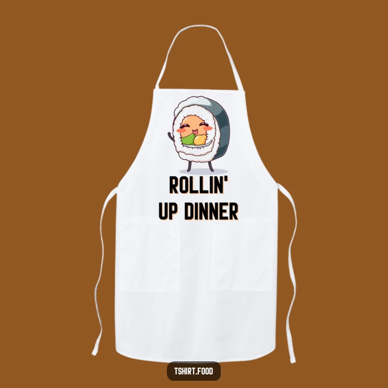 Funny Winking Sushi Roll Chef Apron - Hilarious Culinary Attire Gift