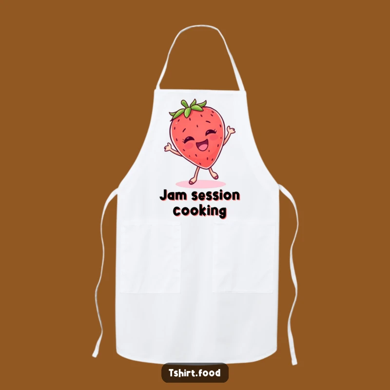 Funny Strawberry Dance Apron: Kitchen Fun and Fruity Flair