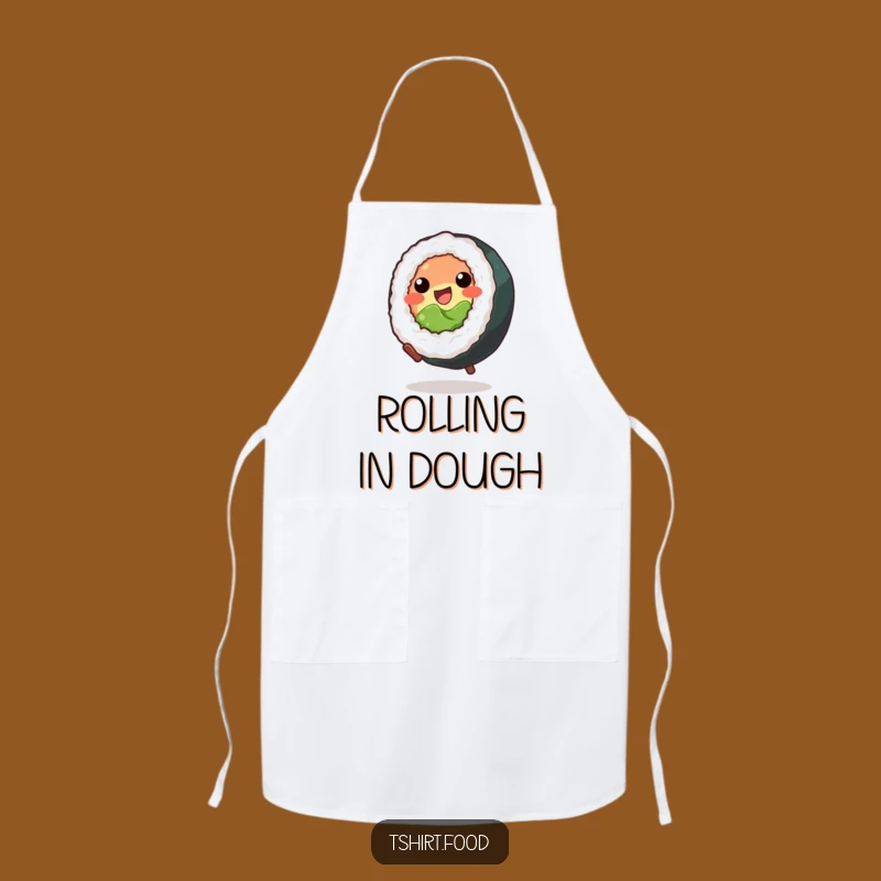 Funny Sushi Cartwheel Apron: Kitchen Humor for Sushi Chefs
