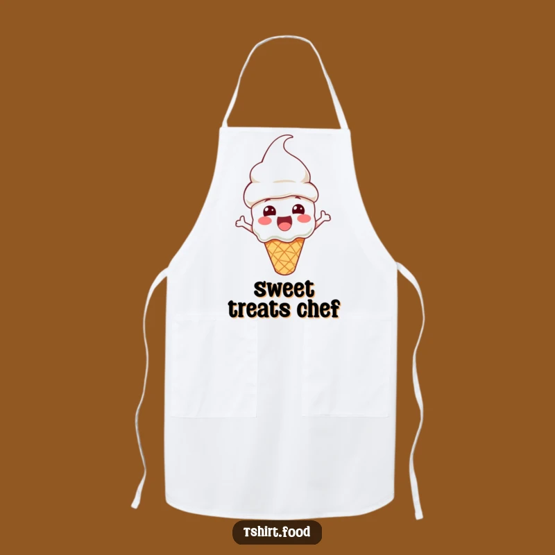 Funny Ice Cream Apron: Cone Hat Fun - Kitchen Dessert Delight!