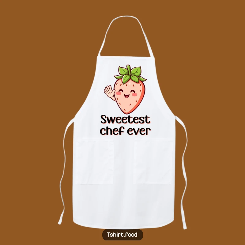 Funny Strawberry Wave Apron - Cook with Cheer Featuring This Fruit Character