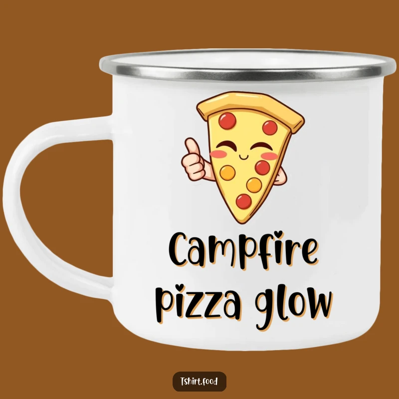 Funny Pizza Thumbs Up Camping Mug: Outdoor Fun and Cheesy Delight