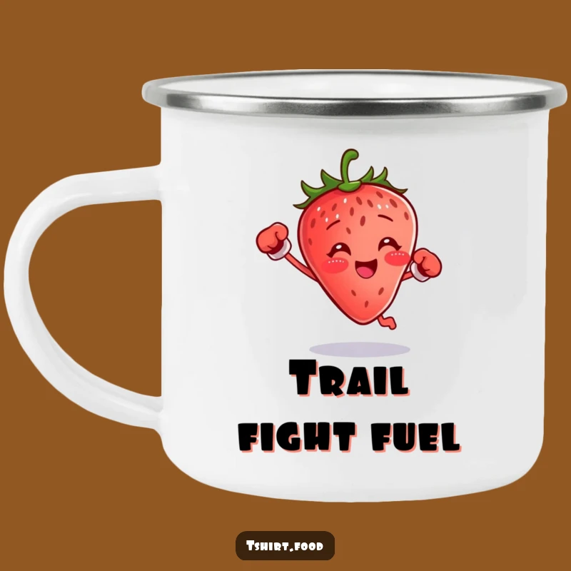 Funny Boxing Strawberry Camping Mug: Jumping Fighter Sip, Outdoor Gift