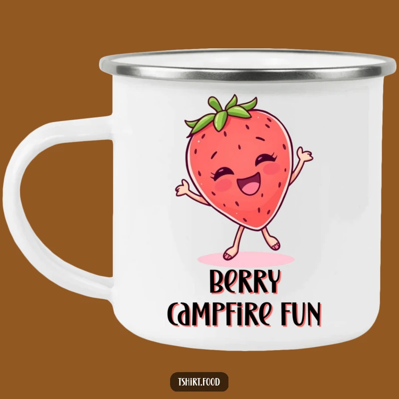 Funny Strawberry Dance Camping Mug: Outdoor Fun and Fruity Cheer
