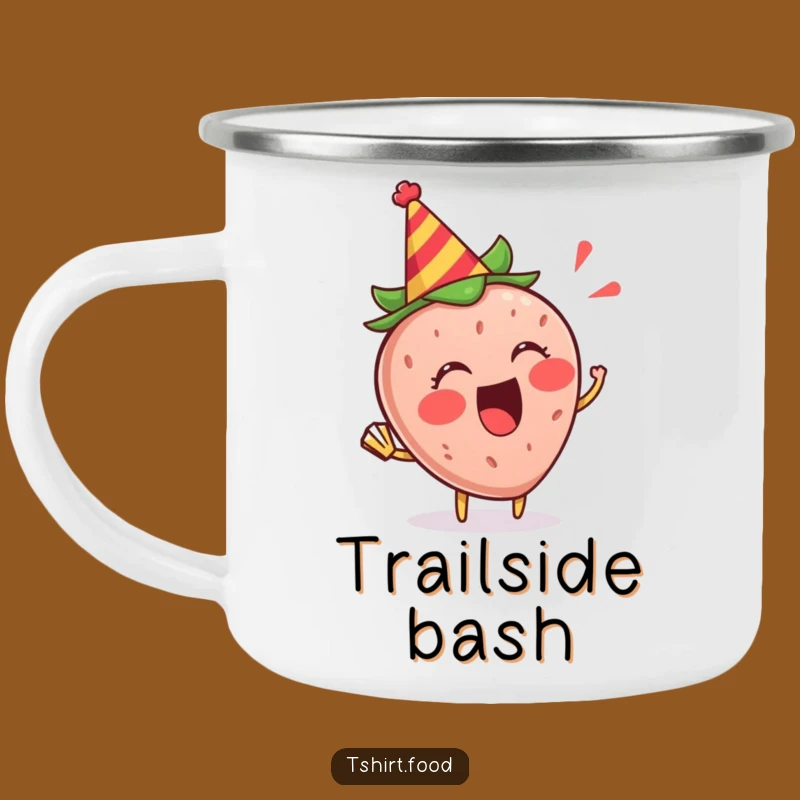 Funny Strawberry Party Camping Mug - Festive Brews, Celebrate Outdoors, Gift!