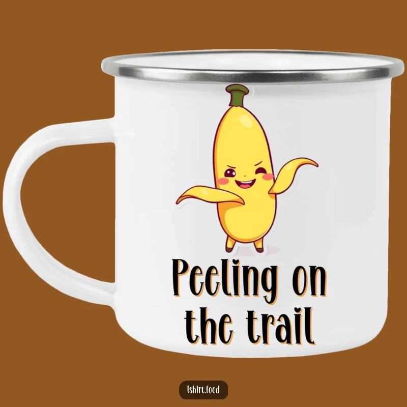 Funny Banana Peeling Enamel Mug: Adventure-Ready Playful Companion