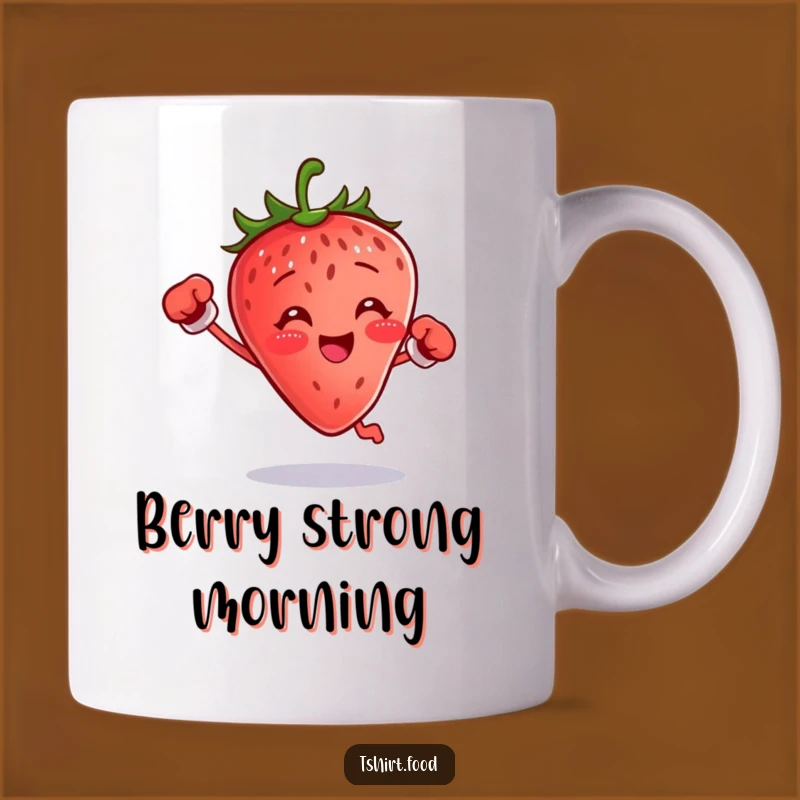 Funny Boxing Strawberry Mug: Jumping Fighter Gift, Energetic Drinkware