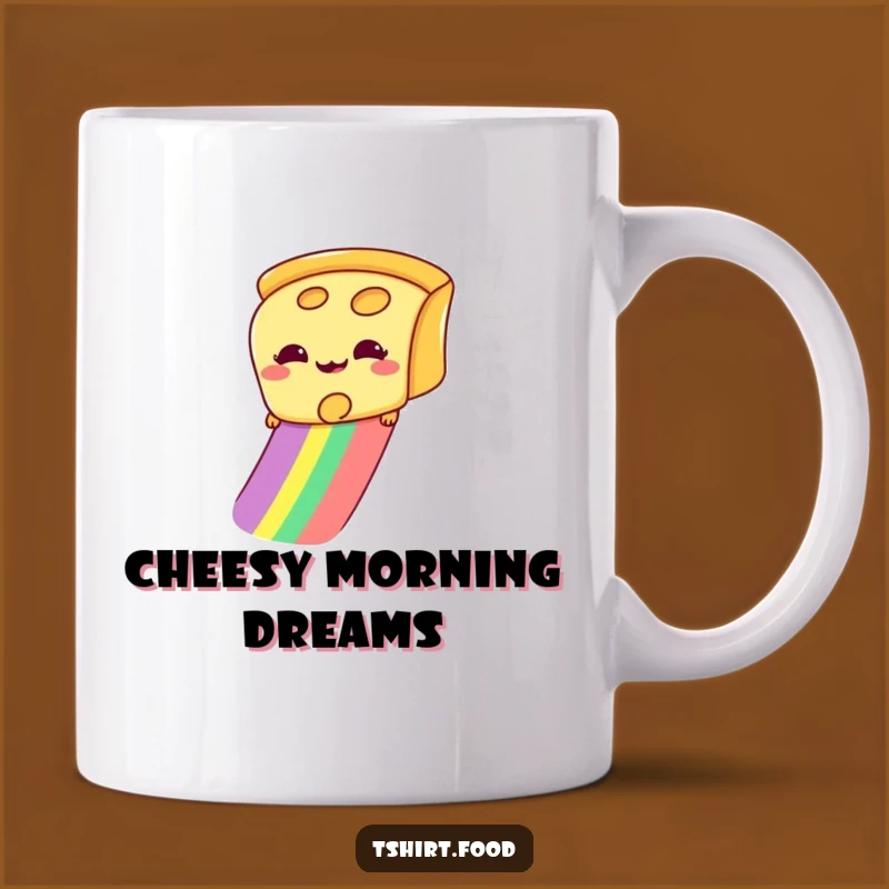 Funny Cheese Slice Mug: Giddy Rainbow Slider, Hilarious Gift for Cheese Lovers!