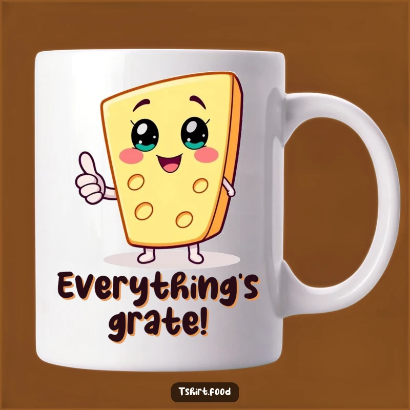 Funny Cheese Wedge Mug, Thumbs Up Joy, Gouda Times Gift