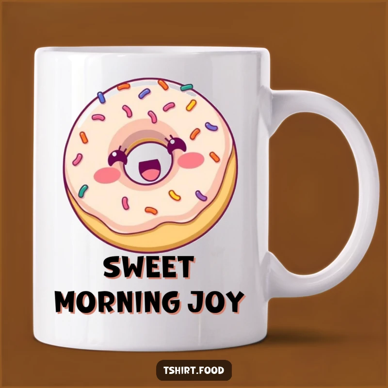 Funny Donut Bouncing Mug: Joyful Sprinkle Character, Hilarious Sweet Treat Gift