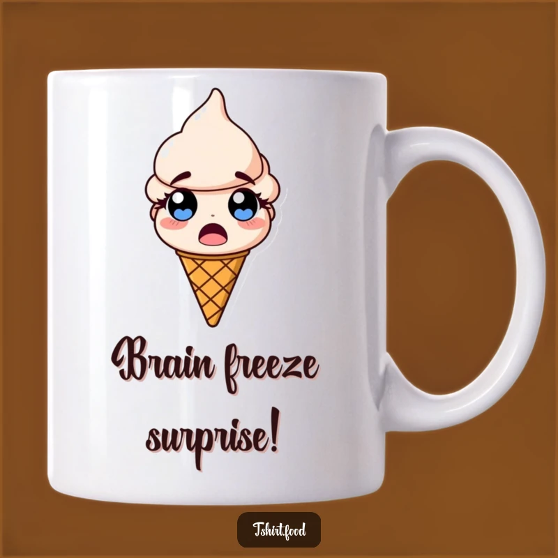 Funny Ice Cream Cone Mug: Surprised Dessert Eyes Popped Open, Hilarious Gift!