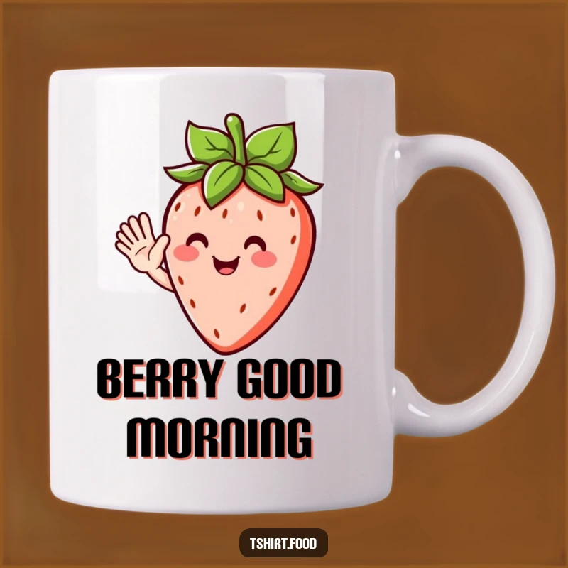 Funny Strawberry Wave Mug - Cheerful Fruit Character Gift for Berry Lovers