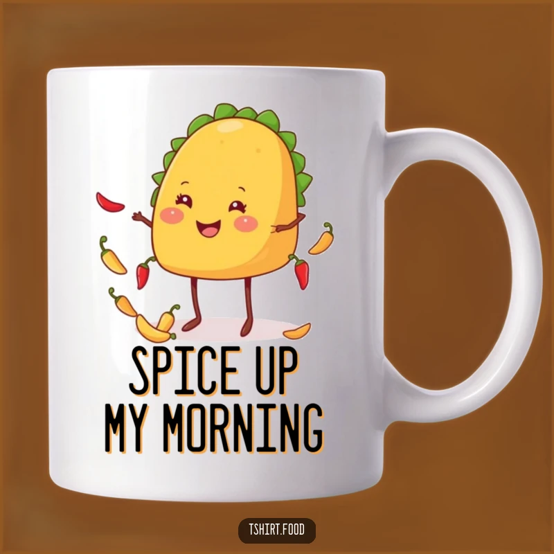Funny Taco Mug: Smiling Juggler with Chiles, Perfect Humorous Gift