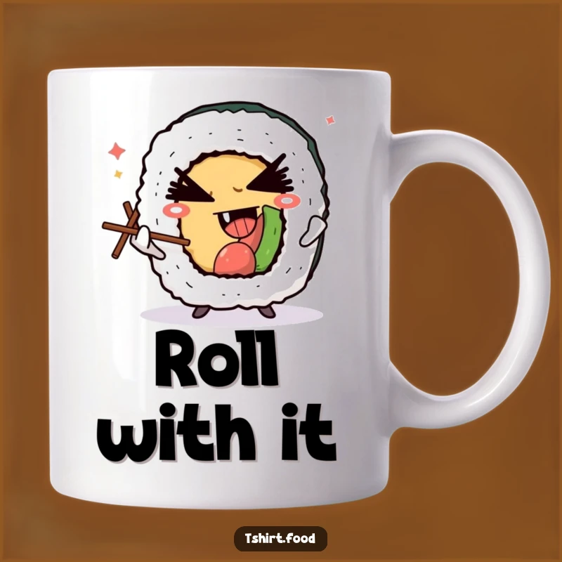 Funny Winking Sushi Mug - Devilish Juggler Character Gift