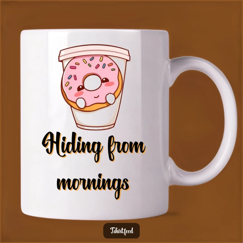 Funny Shy Donut Mug - Coffee Companion, Perfect Funny Gift Idea