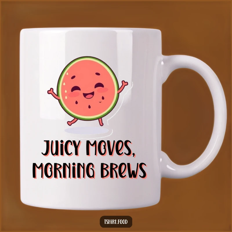 Funny Dancing Watermelon Mug a Silly Grin, Perfect Humorous Gift