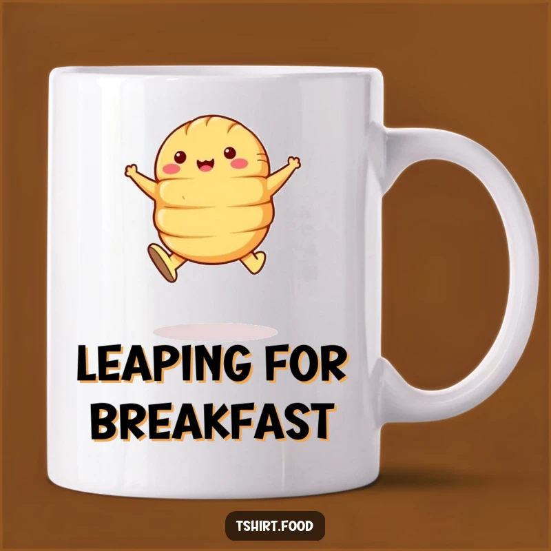 Funny Croissant Leap Mug - Pastry Power, Hilarious Breakfast Gift!