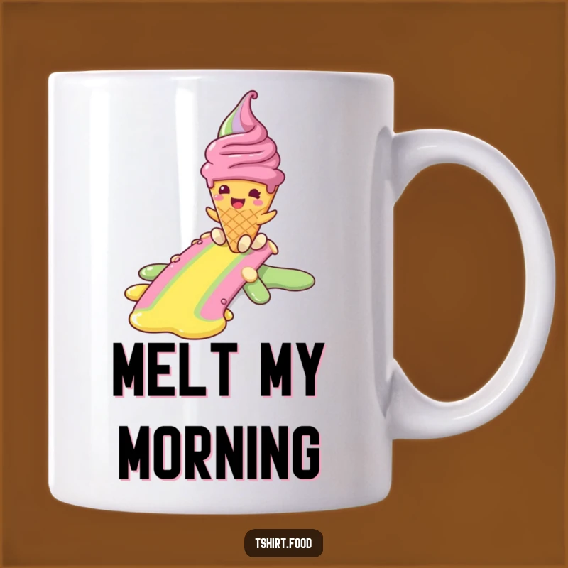 Funny Melting Ice Cream Mug - Joyful Rainbow Slider Character Gift