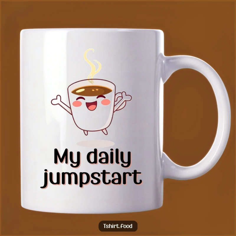 Funny Coffee Mug: Jumping for Joy, Winking Cup, Perfect Humorous Gift