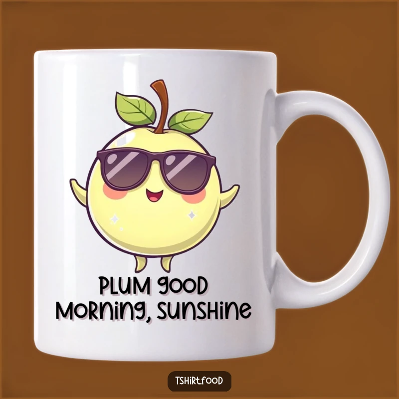 Funny Winking Plum Sunglasses Balancing Mug: The Ultimate Cool Fruit Gift