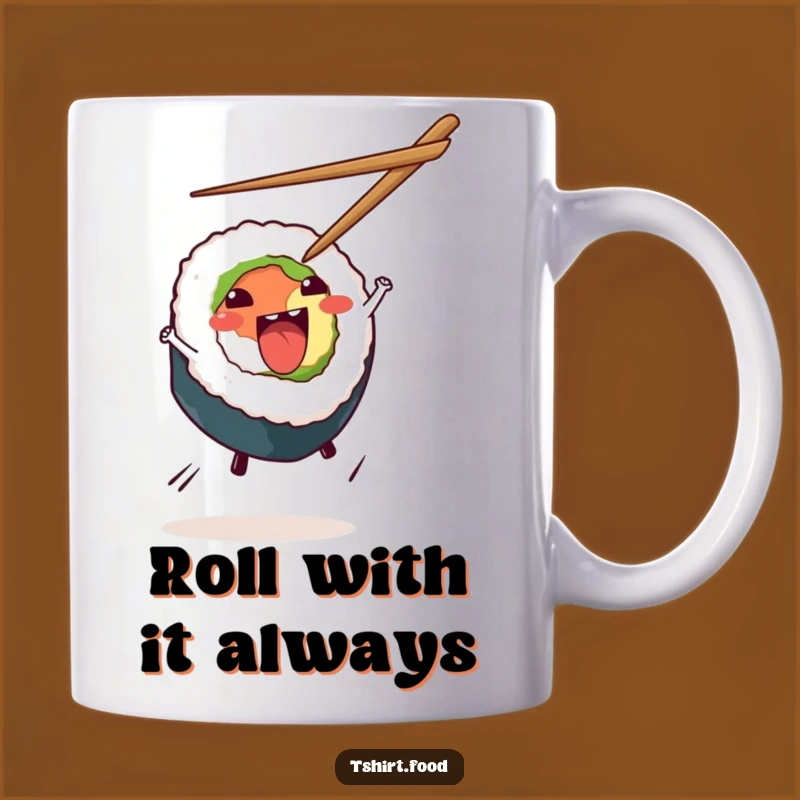 Funny Sushi Cartwheel Mug - Exciting Japanese Food Humor and Perfect Gift