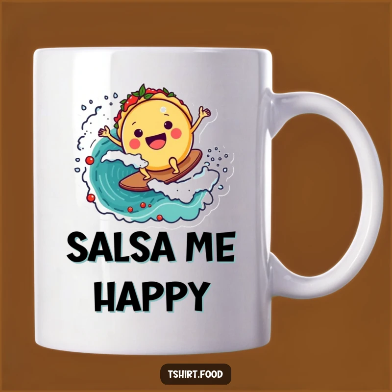 Funny Taco Salsa Surfer Mug - Joyful Mexican Food Character Gift