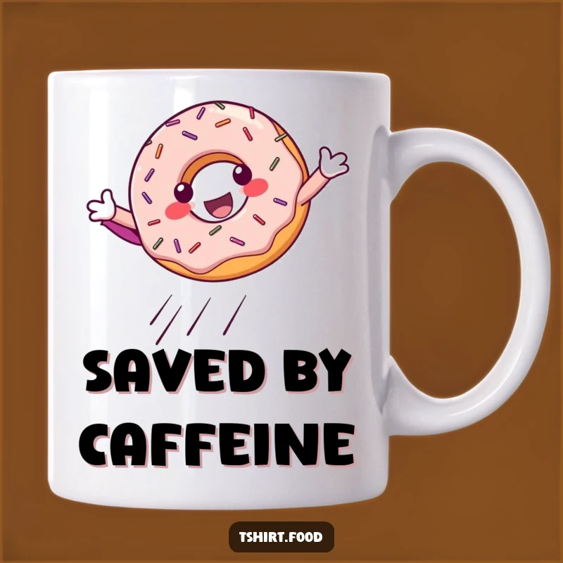 Funny Donut Superhero Landing Mug: A Sweet & Heroic Gift for Coffee Lovers