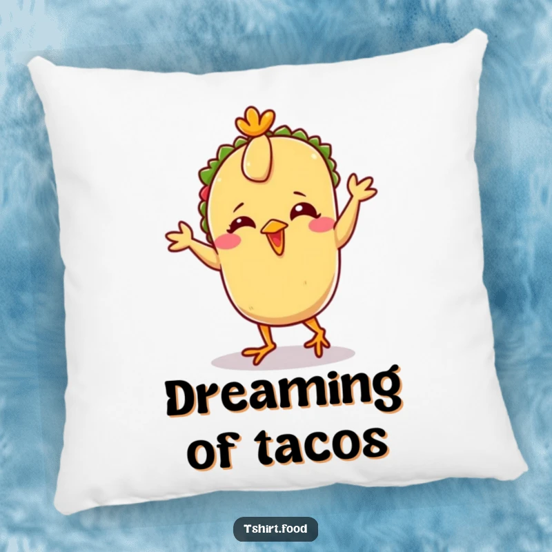 Funny Taco Chicken Dance Pillow with a plush giggling taco character doing the chicken dance, offering comedic comfort and decor.