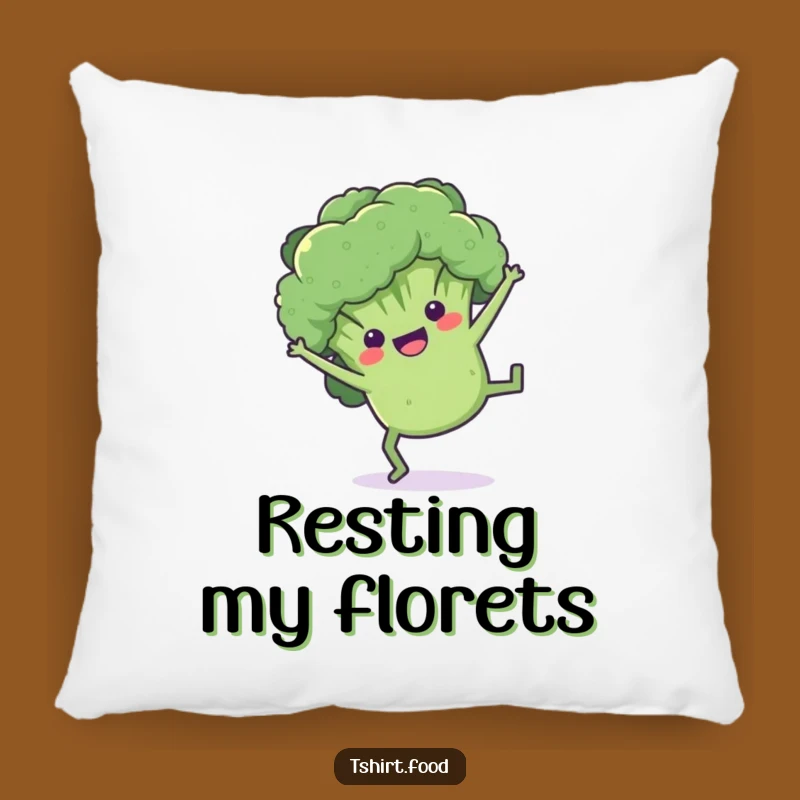 Funny Broccoli Cartwheel Pillow: Comfy Cushion for Veggie Lovers