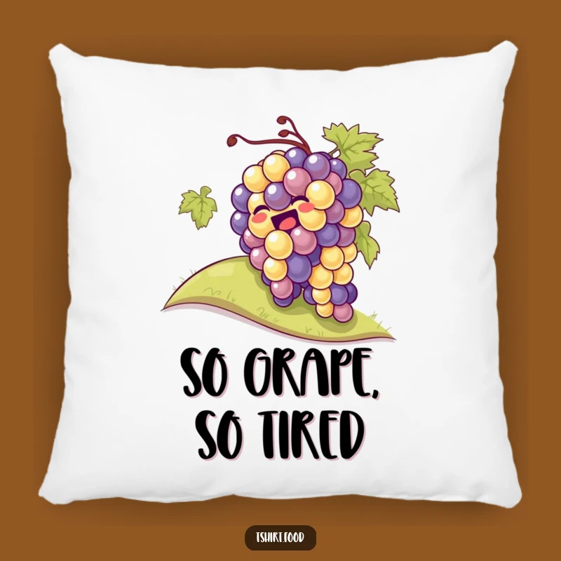 Funny Giggling Grapes Rolling Hill Pillow: Cozy Laughter