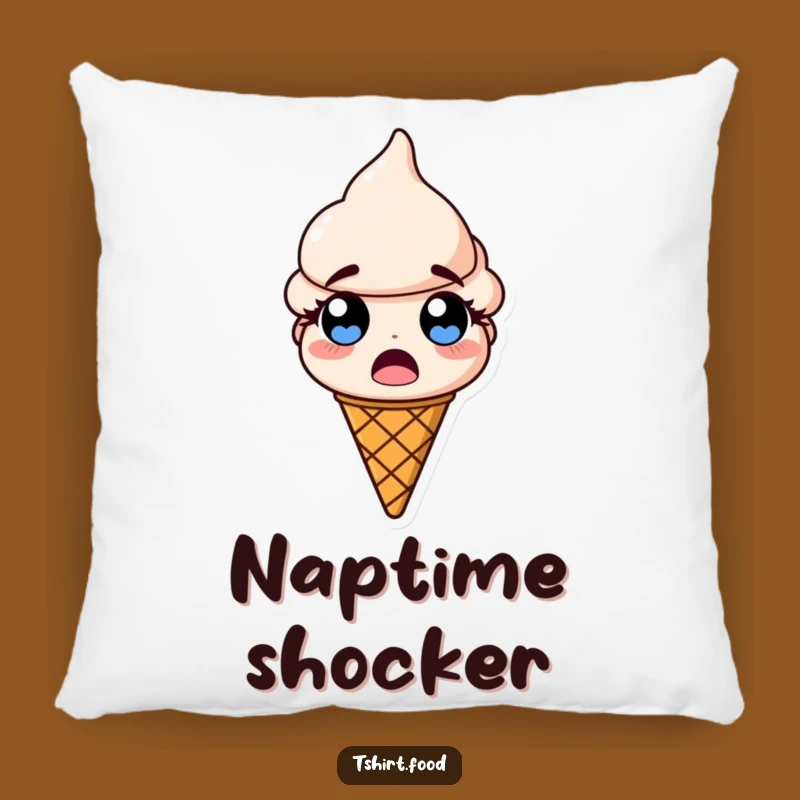 Funny Ice Cream Cone Pillow: Soft Surprise with Popped Eyes, Cozy Gift!