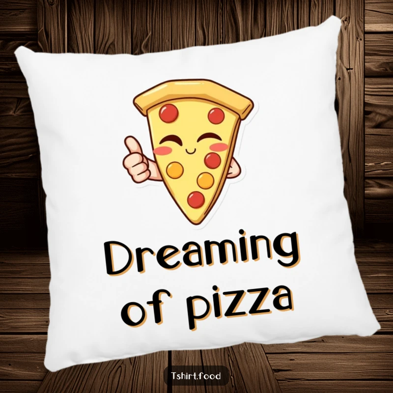 Funny Pillow: A cheerful pizza slice character winking and giving a thumbs up, adding a touch of cheesy fun.