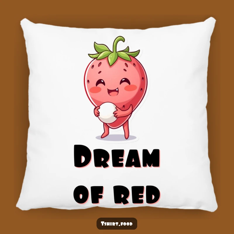 Funny Strawberry Ball Pillow: Fruity Comfort - Cozy Funny Gift