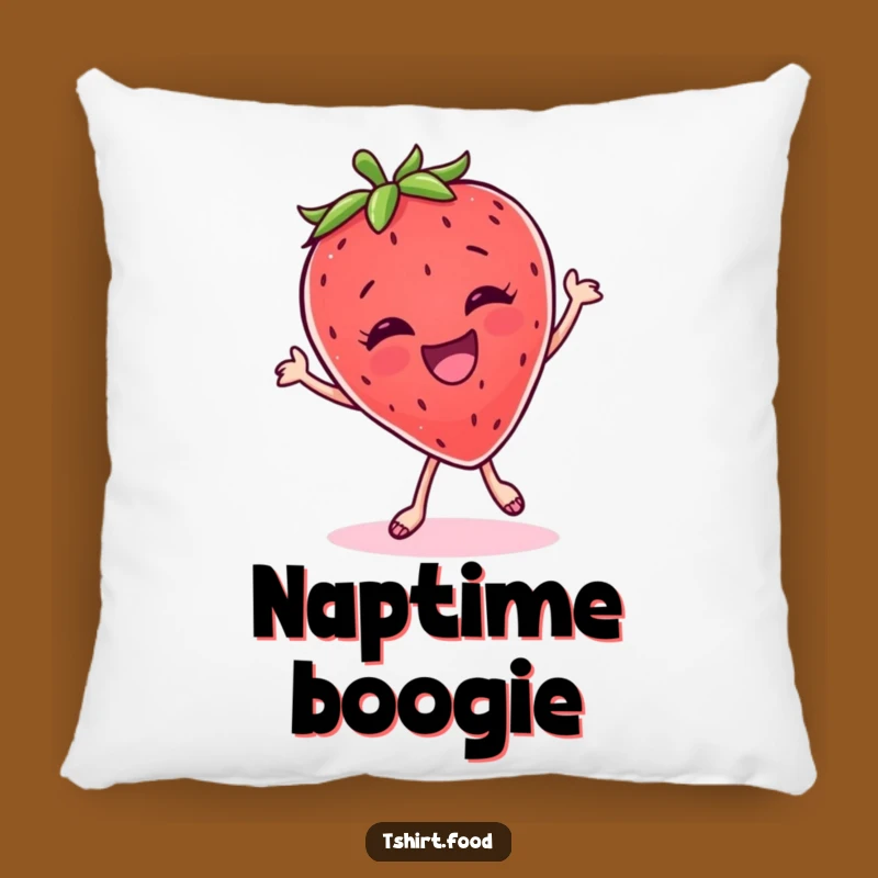 Funny Strawberry Dance Pillow: Comfy Humor for Your Living Room