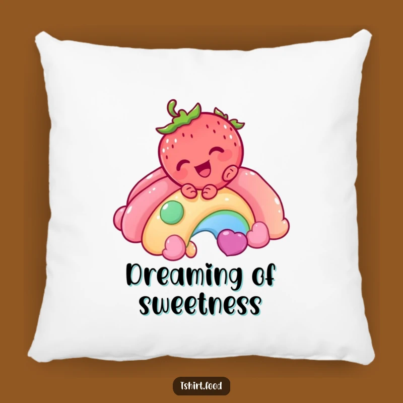 Funny Strawberry Rainbow Pillow - Soft Comfort with a Sweet Touch