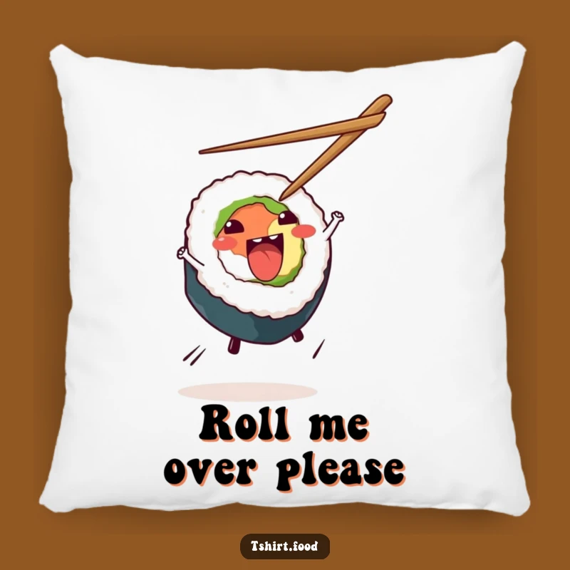 Funny Sushi Cartwheel Pillow - Soft and Lively Decor for Sushi Enthusiasts
