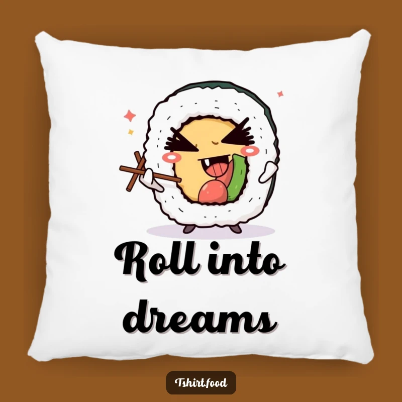 Funny Winking Sushi Pillow - Cozy & Devilish Accent Decor Gift