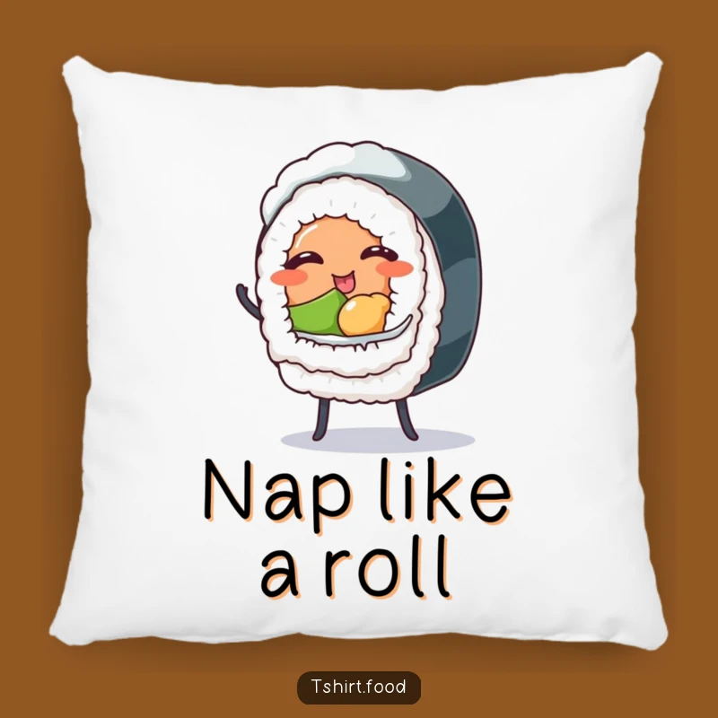 Comfy Funny Winking Sushi Roll Pillow - Adorable & Hilarious Accent Decor