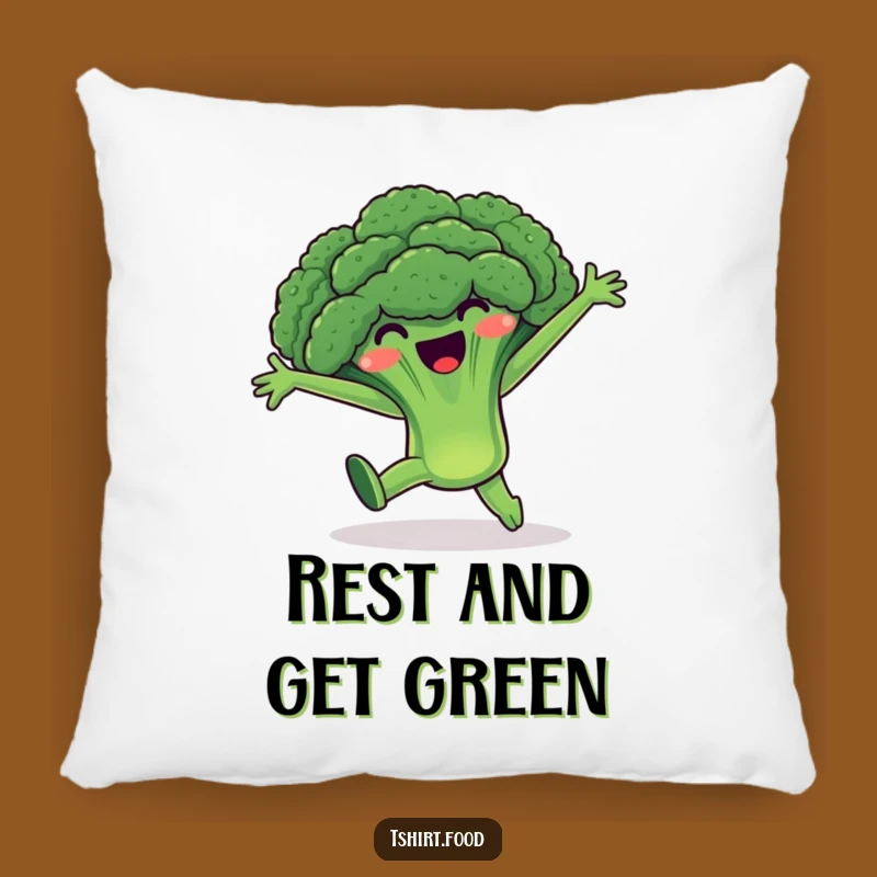 Funny Broccoli Cartwheel Pillow: Veggie Comfort - Cozy Funny Gift