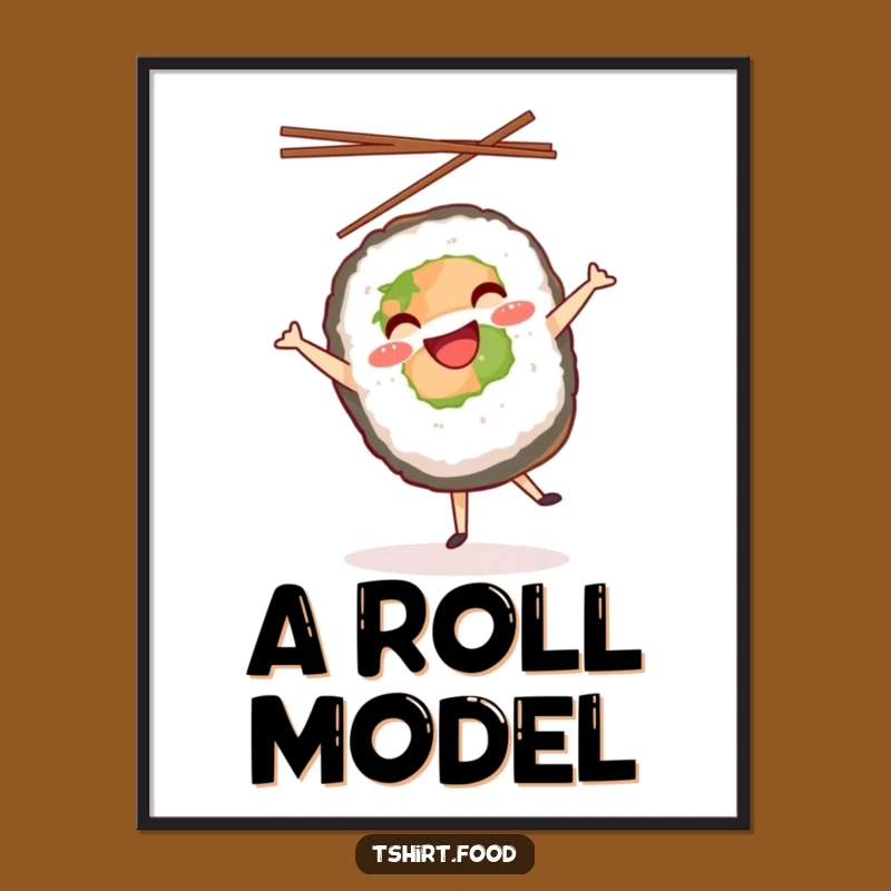Funny Sushi Cartwheel Digital Art: Instant Joyful Decor