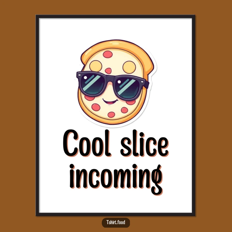 Funny Pizza Sunglasses Digital Art: Happy Slice Print, Cool Instant Gift
