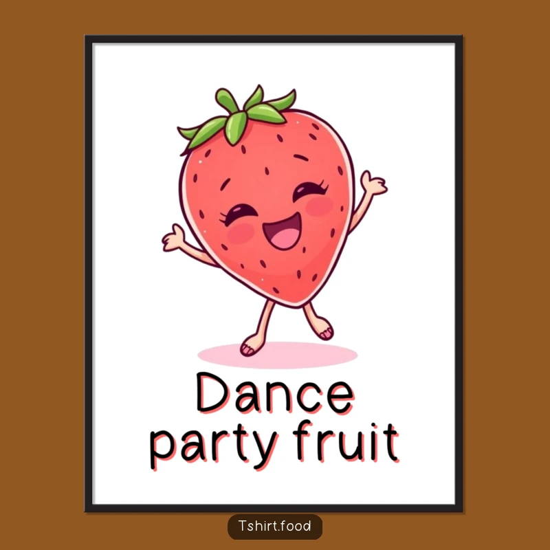 Funny Strawberry Dance Digital Art: Instant Joy for Your Walls