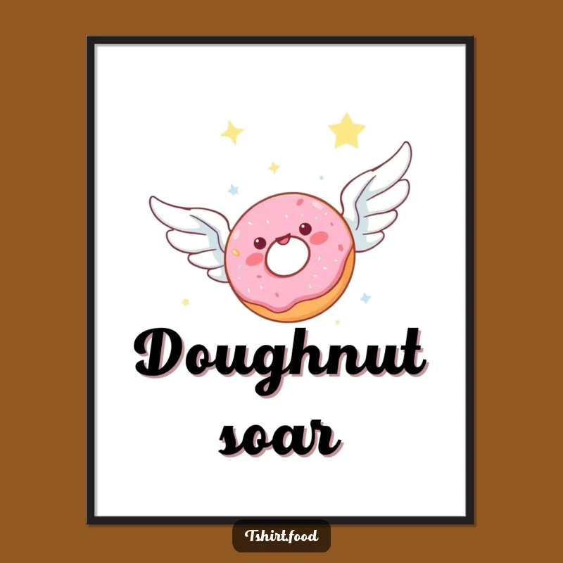 Funny Donut Wings Digital Print - Joyful Sky Wall Art Gift