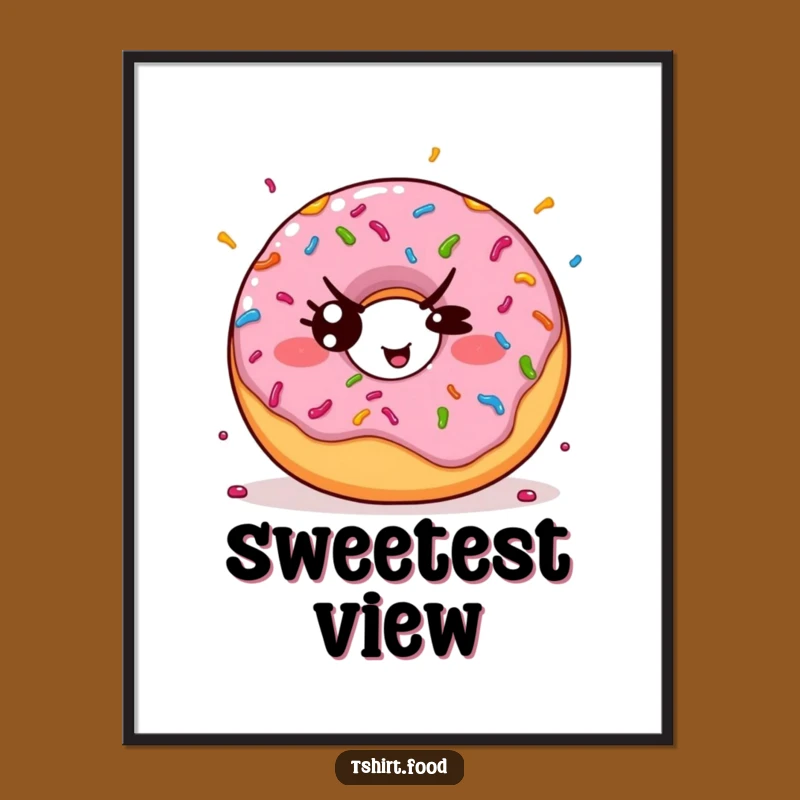 Funny Kawaii Donut Wink Digital Art: Instant Sweet Decor